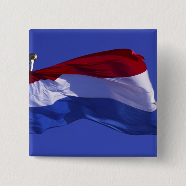Luxembourg flag RF) 2 Inch Square Button (Front)