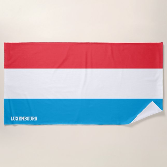 Luxembourg Flag Splendid Patriotic Beach Towel (Front)