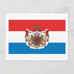 Luxembourg Flag w COA Postcard