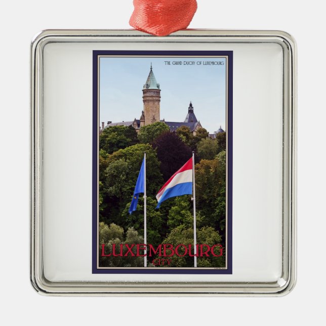 Luxembourg Flags Metal Ornament (Front)