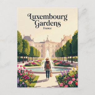 Luxembourg Gardens France Postcard