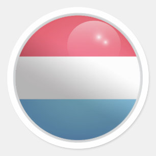 Luxembourg Glossy Circle Flag Classic Round Sticker
