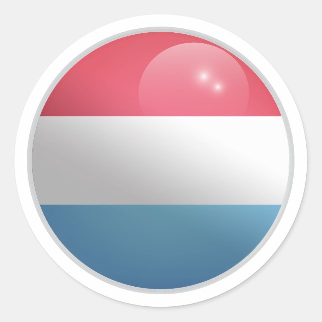 Luxembourg Glossy Circle Flag  Classic Round Sticker (Front)