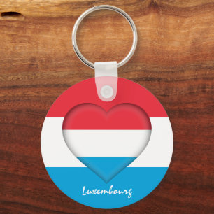 Luxembourg & Heart, Luxembourg Flag fashion /sport Keychain