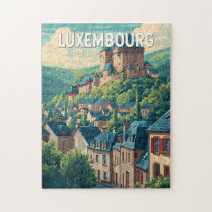 Luxembourg Illustration Travel Art Vintage Jigsaw Puzzle