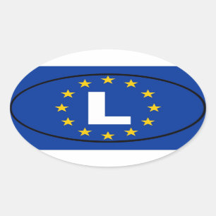 Luxembourg - L - European Union Oval Sticker