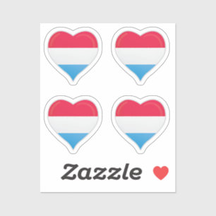Luxembourg love flag pride heart sticker
