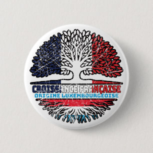 Luxembourg Luxembourgian French France Tree Roots 2 Inch Round Button