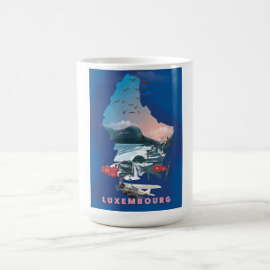 Luxembourg Map illustrated travel poster. Coffee Mug