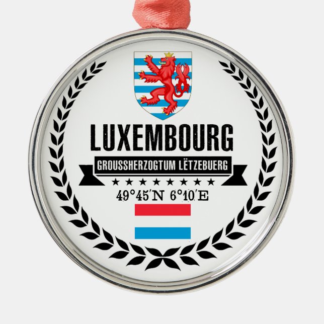 Luxembourg Metal Ornament (Front)