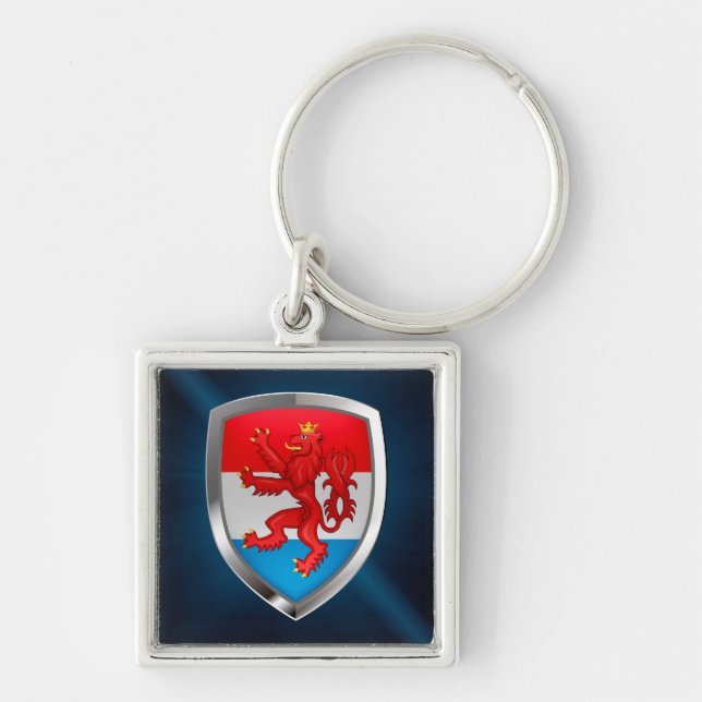 Luxembourg Metallic Emblem Keychain (Front)