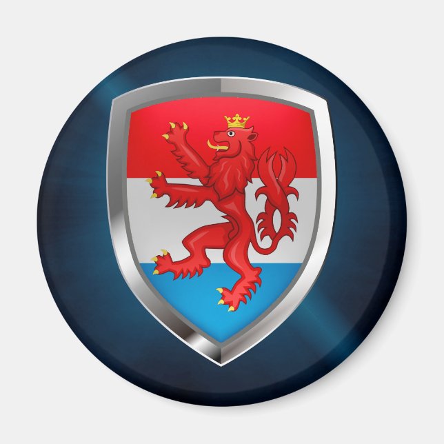 Luxembourg Metallic Emblem Magnet (Front)