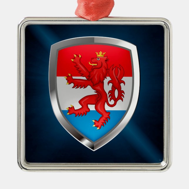 Luxembourg Metallic Emblem Metal Ornament (Front)