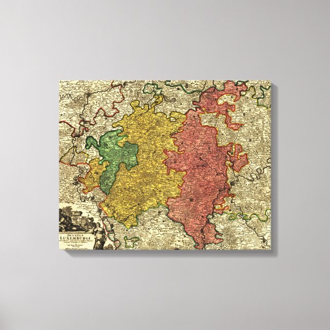 Luxembourg- Panoramic MapLuxembourg Canvas Print (Front)