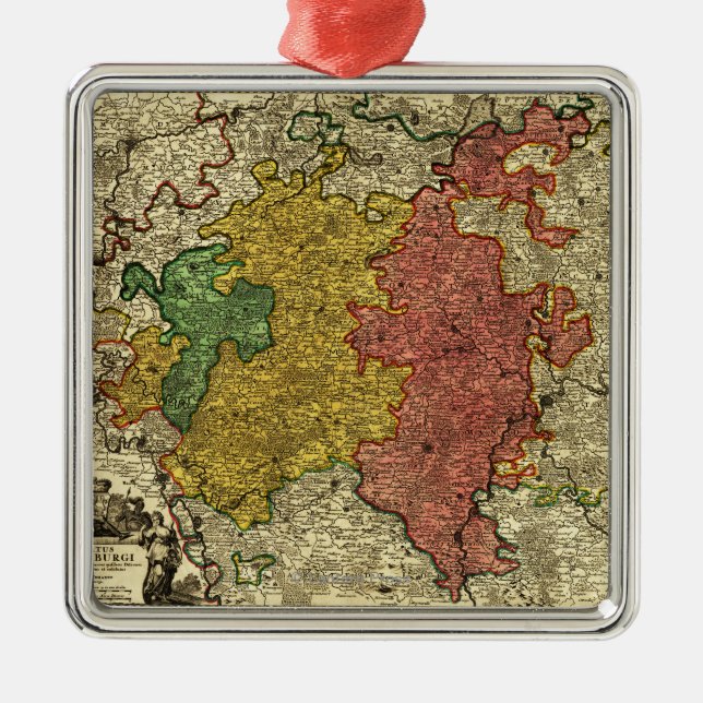 Luxembourg- Panoramic MapLuxembourg Metal Ornament (Front)