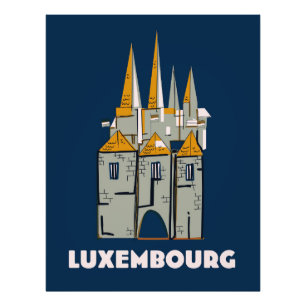 Luxembourg retro style travel poster