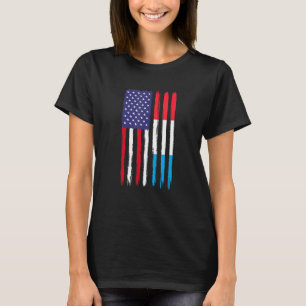 Luxembourg Roots Half American Flag Patriotic Luxe T-Shirt