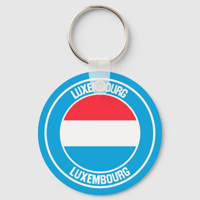 Luxembourg Round Emblem Keychain (Front)