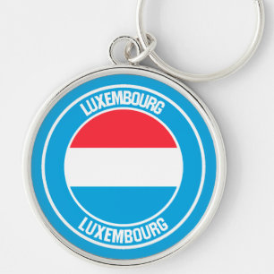 Luxembourg Round Emblem Keychain