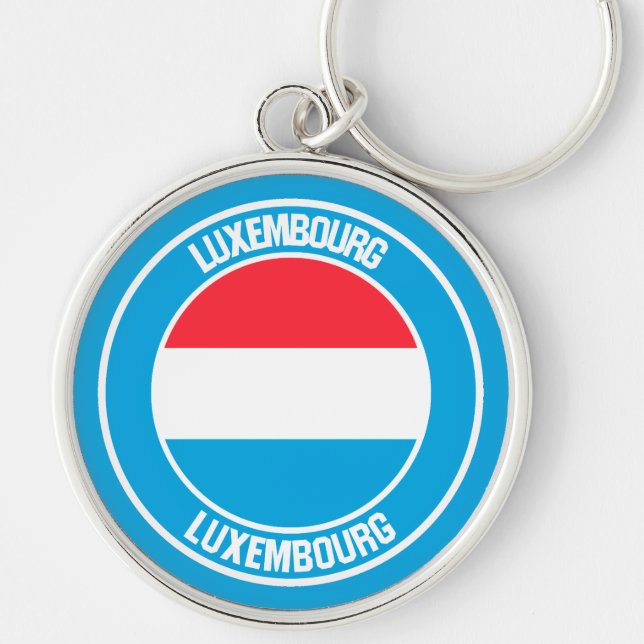 Luxembourg Round Emblem Keychain (Front)