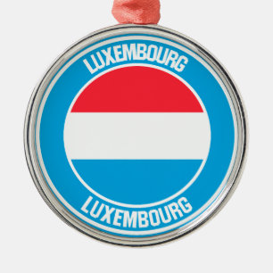 Luxembourg Round Emblem Metal Ornament