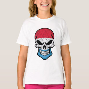 Luxembourg Smiling Skull Flag T-Shirt