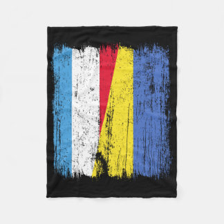 Luxembourg Ukraine Half Flag Luxembourgish Ukraini Fleece Blanket