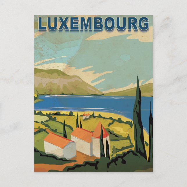 Luxembourg Vintage Travel Poster Postcard (Front)