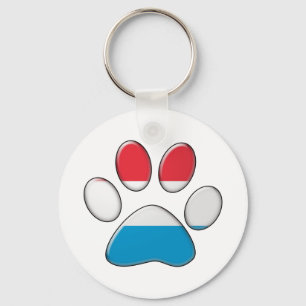 Luxembourger patriotic cat keychain