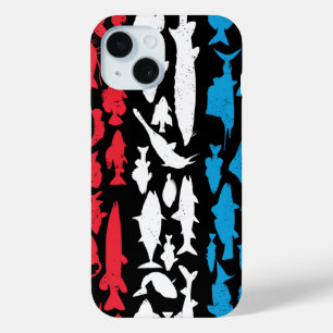 Luxembourgian Flag Made of Fish – Fishing Design iPhone 15 Case