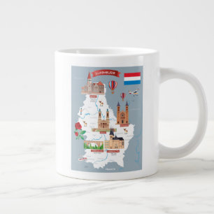 Luxemburg Cartoon Map Large Coffee Mug