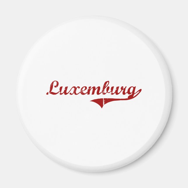 Luxemburg Wisconsin Classic Design Magnet (Front)