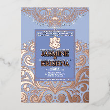 LuxGlitter Blue PinkGold Ganesha Hindu Wedding