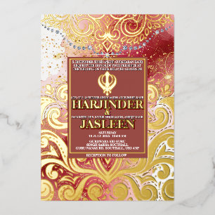 LuxGlitter Pink & Gold Sikh Anand Karaj Wedding