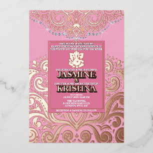 LuxGlitter Pink PinkGold Ganesha Hindu Wedding