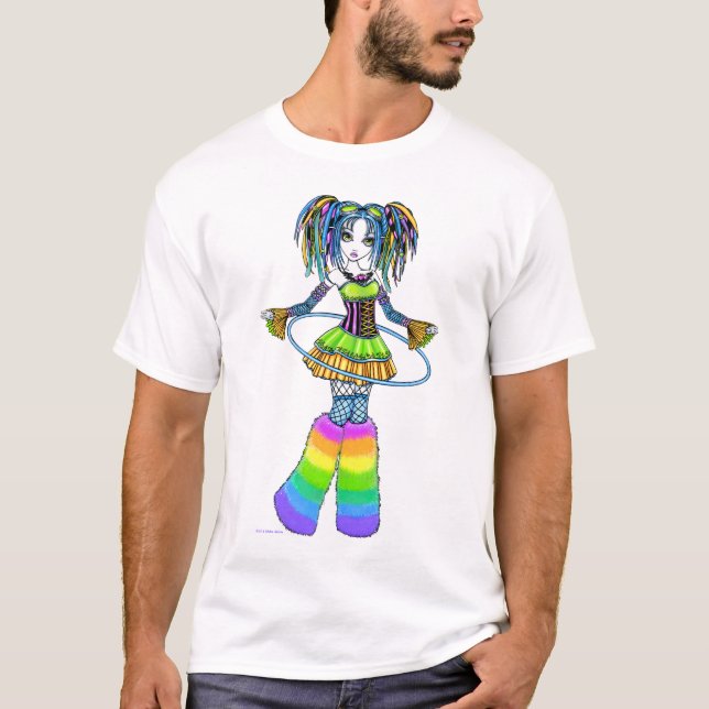 "Luxie" Rainbow Cyber Goth Hula Hoop Fae Top (Front)