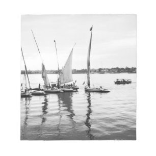 Luxor Egypt, Feluccas on the Nile Notepad