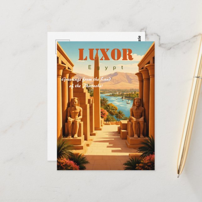 Luxor Egypt Postcard (Front/Back In Situ)