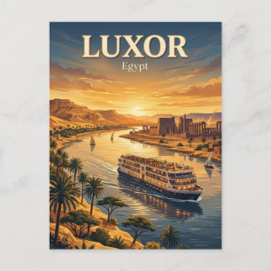 Luxor Nile River Cruise Egypt Postcard