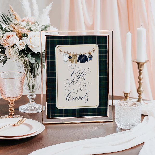 Luxsary  Bear Plaid Baby Shower Gift Card Poster (Creator Uploaded)