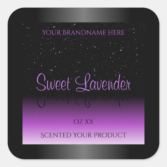 Luxueux Black Purple Étiquettes de produits Partie (Devant)