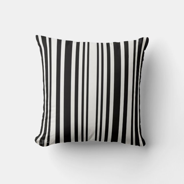 Luxueux coussin d'oreiller noir en blanc (Recto)