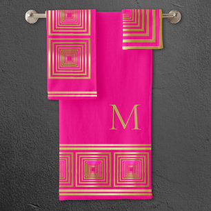 Luxueux ensemble de serviettes en or rose chaud né