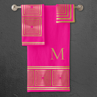 Luxueux ensemble de serviettes en or rose chaud né