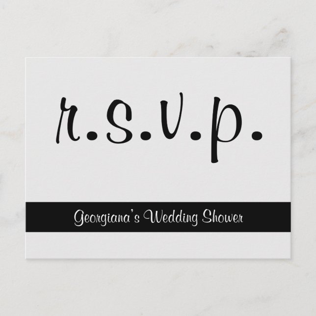 Luxueux et élégant "r.s.v.p." Carte postale (Devant)