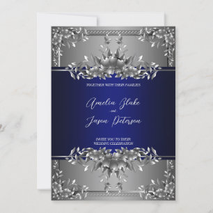 Luxueux Faire-part de mariage floral de sculpture 