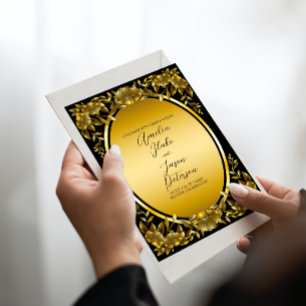 Luxueux Faire-part de mariage Regal Gold Frame