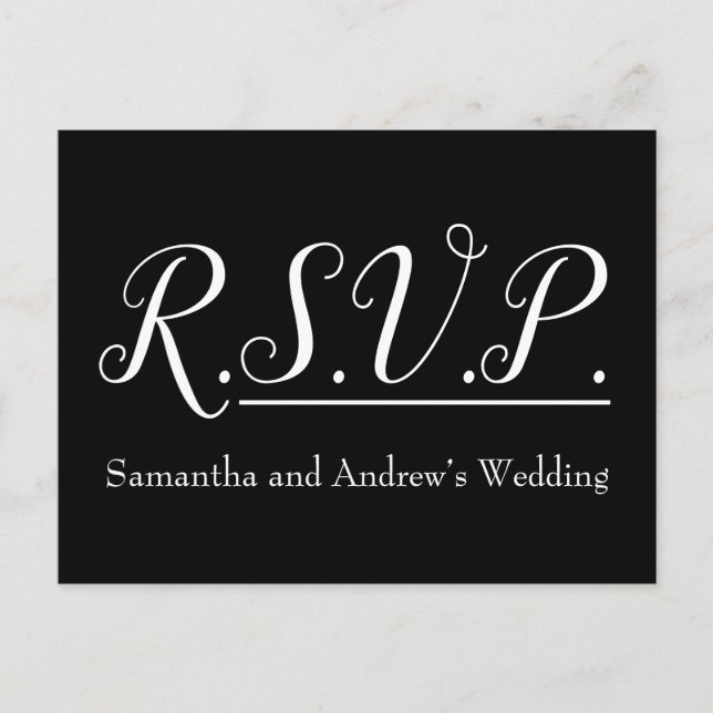Luxueux, Glamour "R.S.V.P." Carte postale (Devant)