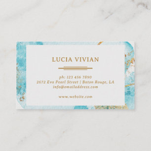 Luxueux Golden Blue Lake Carte de visite