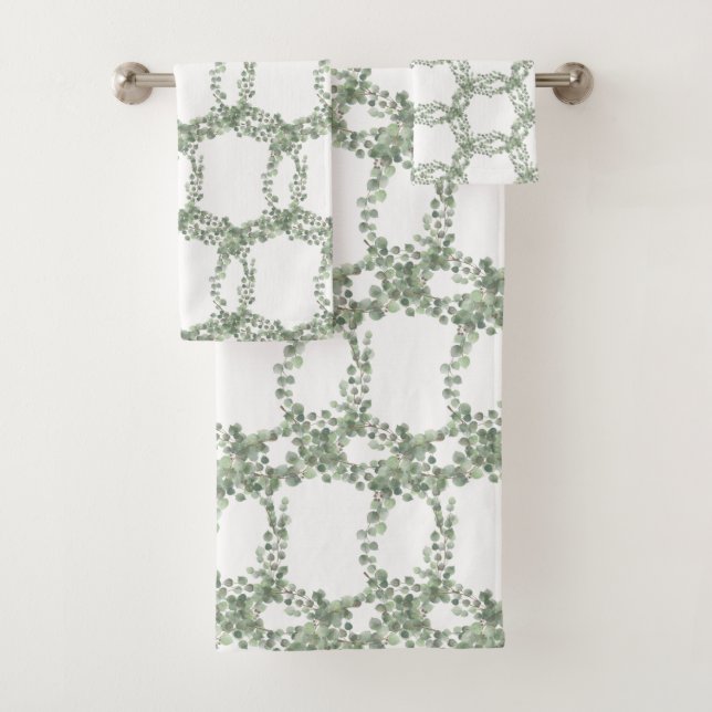 LUXUEUX JEU DE SERVIETTES EN HAMPTON VERT SAGE BOT (En situation)